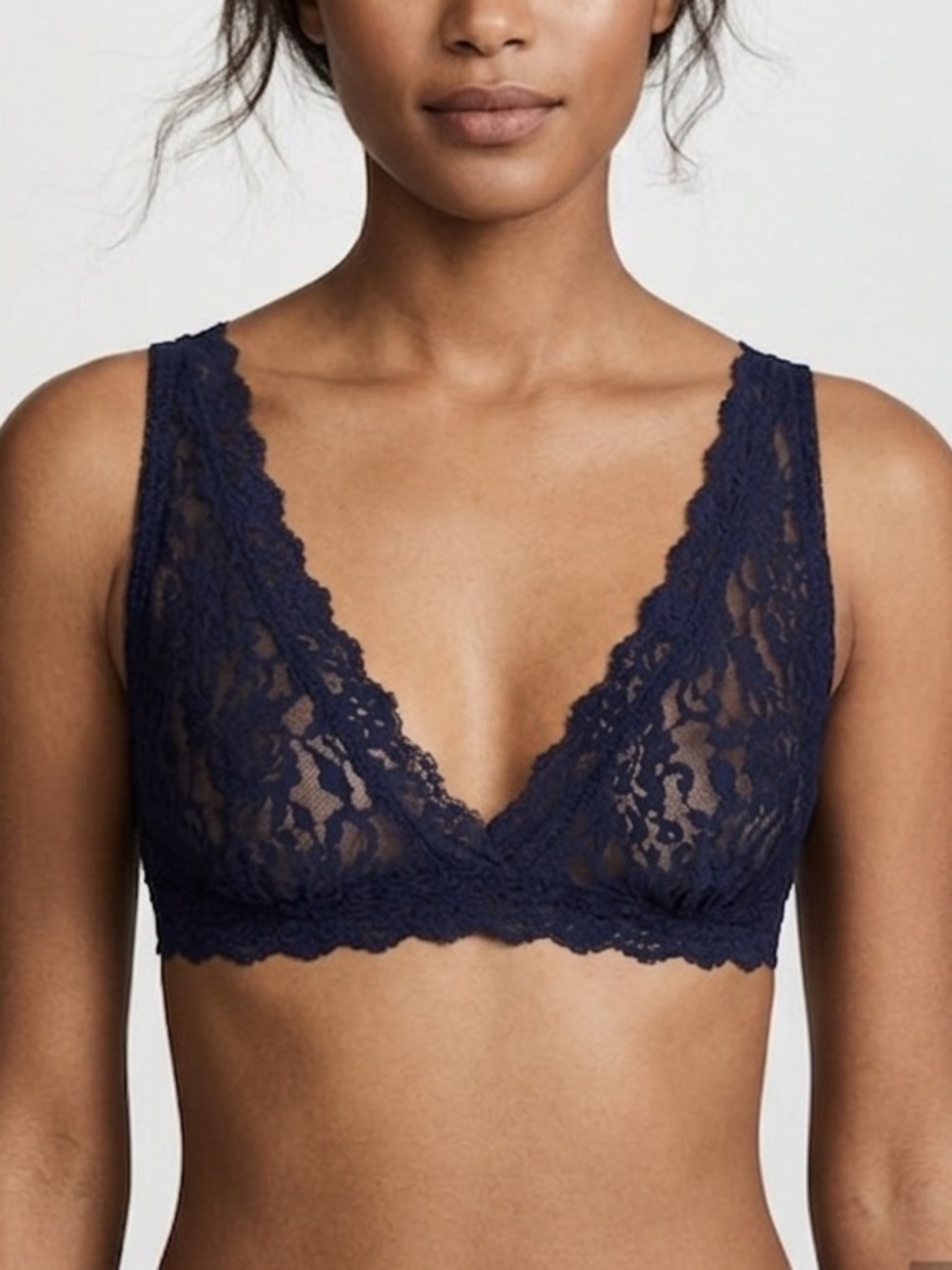 HANKY PANKY Lace Bralette in Navy Blue XS